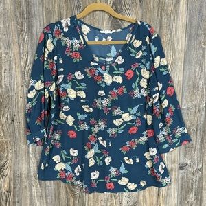3/4 Sleeve Floral Blouse